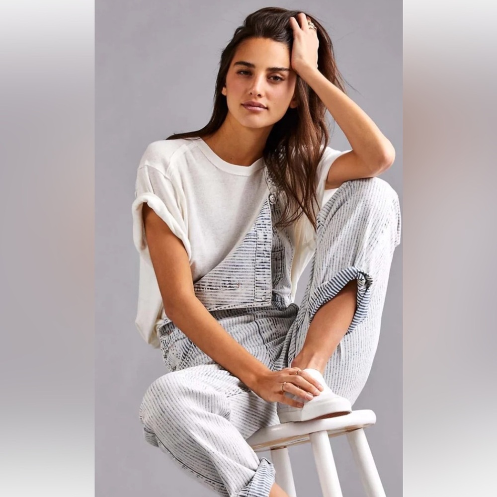 Free People Ziggy Railroad Stripe Overalls